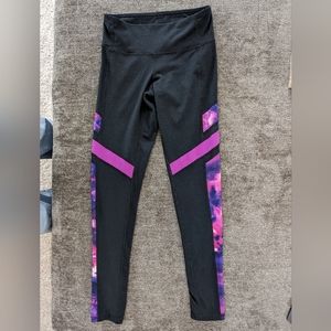 Champion DuoDry Black and Pink Patterned Leggings Size S